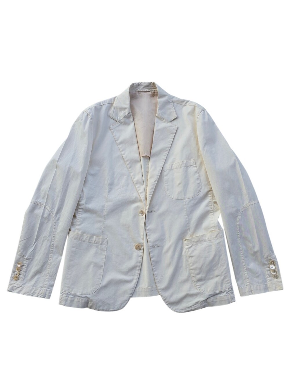 Balmain Paris Off White Cotton Light Weight 2 Button Blazer 48R Medium